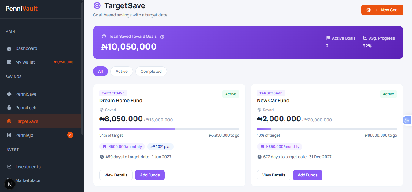 TargetSave - Goal-Based Savings
